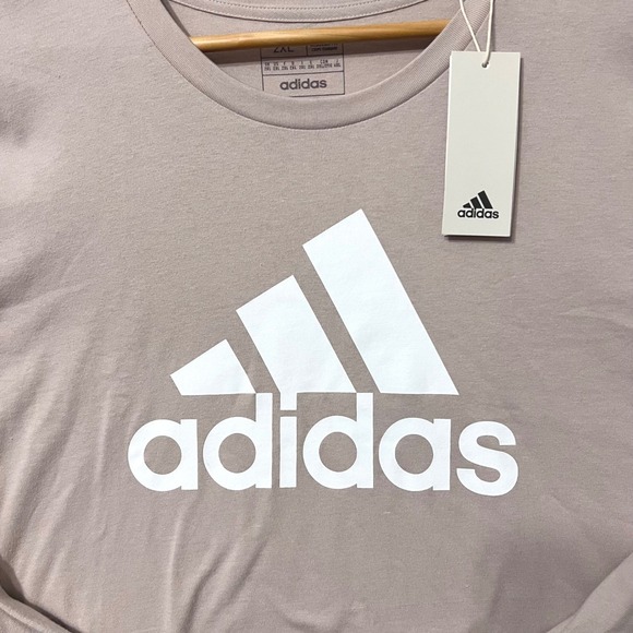adidas Other - NWT Adidas Men's 2XL Long Sleeve T-Shirt Crew Neck Regular Fit Beige‎ Logo Tee